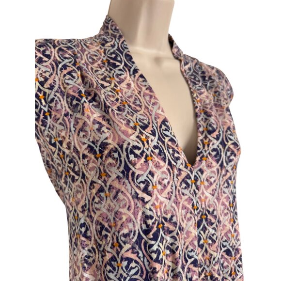 Cable & Gauge Women Size 1X Stretchy Tank Pleated V Neck Purple Pink EUC - Picture 8 of 9